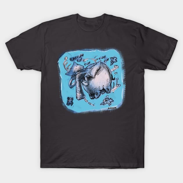 flying elephant blue T-Shirt by anticute